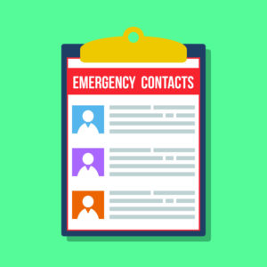 emergency contacts | two men talking | digital property management